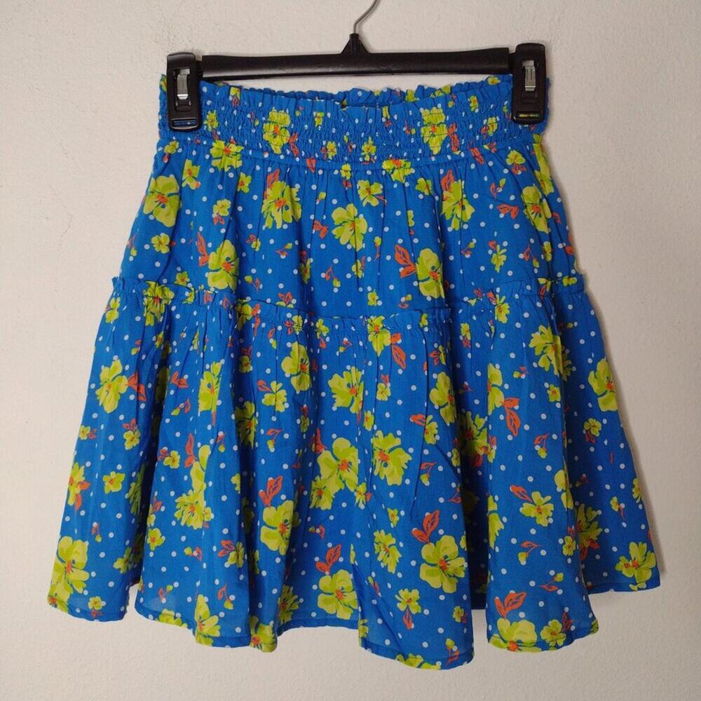 NWT Draper James Women's Blue Floral Skirt Size Medium